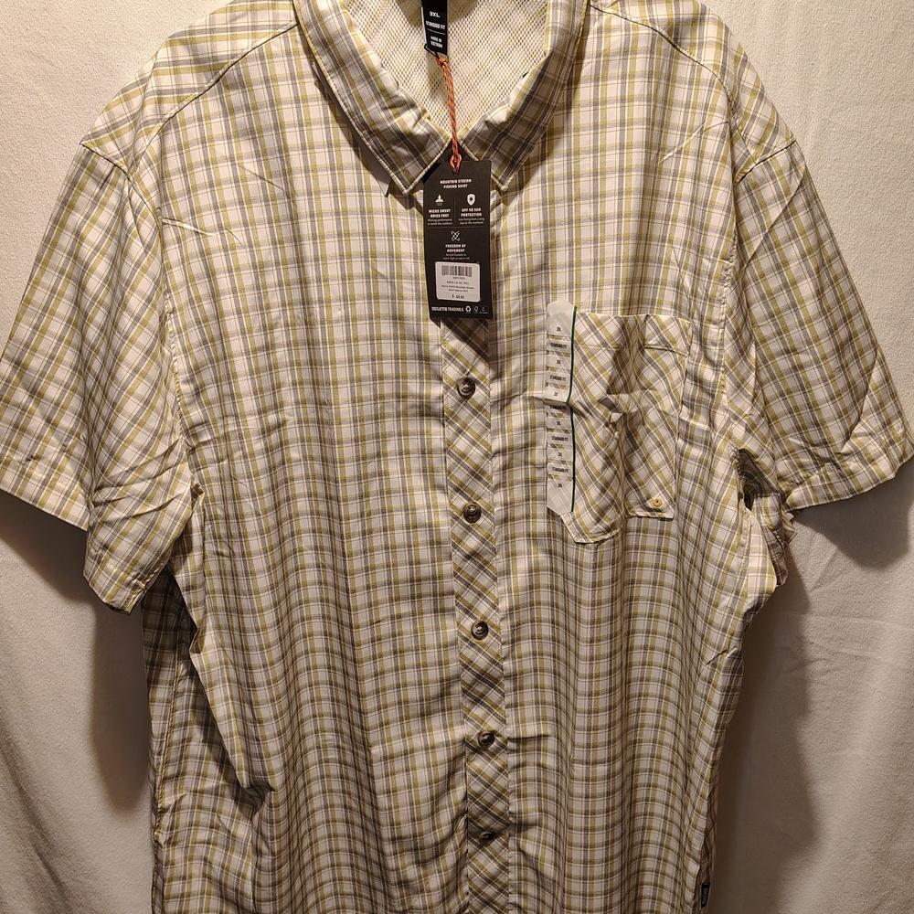 Alaskan Hardgear By Duluth Mountain Stream Plaid Short Sleeve Button Up 3XL NWT